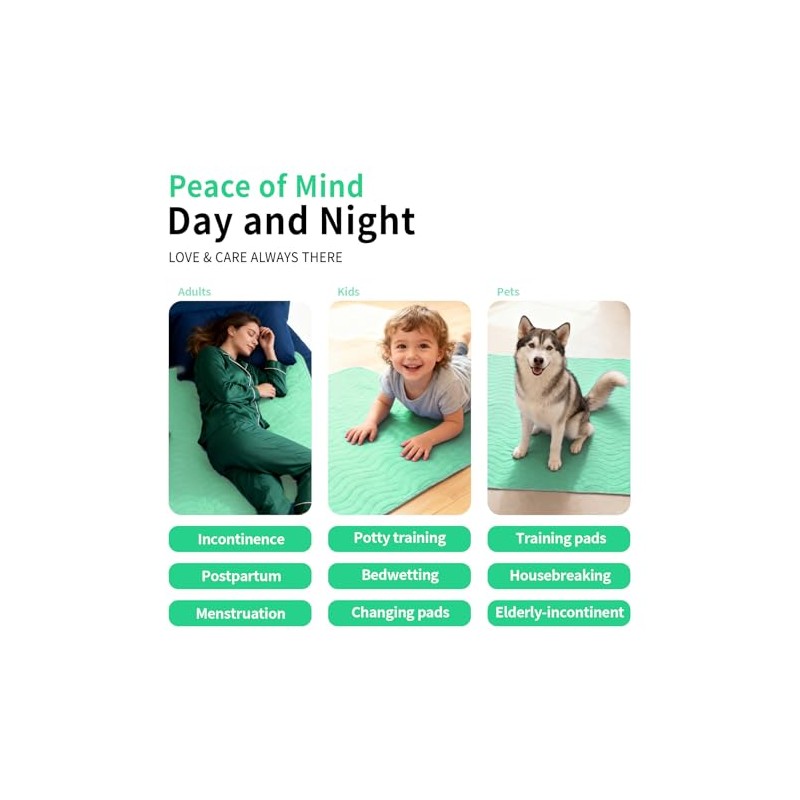 Accompagner Waterproof Reusable for Adults and Pets Washable Pee Pads