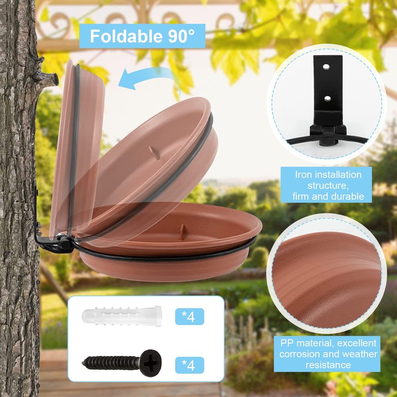 2 Packs Wall Mounted Bird Feeder, Multifunctional PP Garden Bird