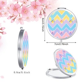 LONNAONE Espejo compacto para mujer, mini bolsillo redondo, espejo de maquillaje de viaje, bonito portátil plegable pequeño espejo de bolsillo para bolso, bolso, espejo de bolsillo de mano de doble