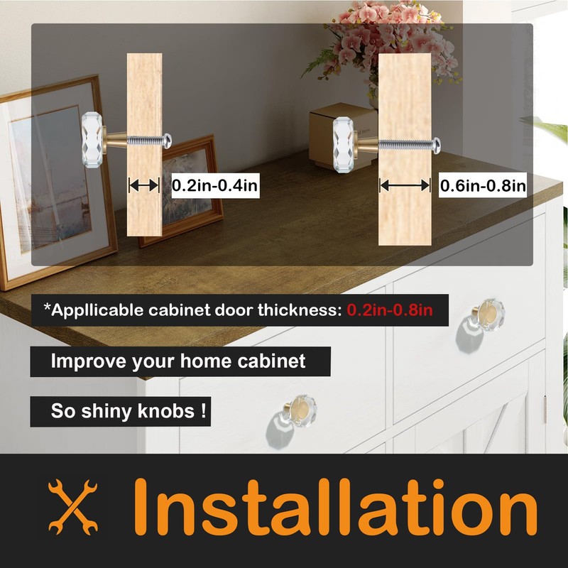 Kitchen Cabinet Drawer Knobs 4 Pack Gold Crystal Brushed Cabinets