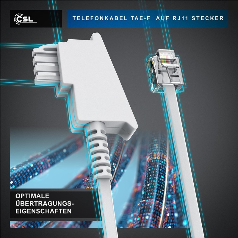 CSL Telephone Cable TAE-F Male to RJ11 Plug - Int.