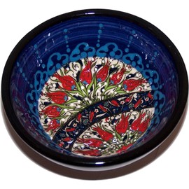 Holy Land Market Turkish Ceramic Bowl - Blue Motif - 3 inches