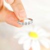 LEXLUNE Dainty Daisy Ring for Women, S925 Sterling Silver Cubic