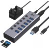 Lionwei Universal 8-Port Powered USB C Hub USB 3.0x6+SD/TF Card