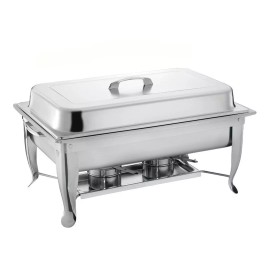 Dilitools Bufetera Chafer Plegable Entero 9 Litros Acero Inoxidable