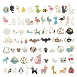 GraceAngie 100 Pieces Assorted Gold Plated Enamel Charms Pendant DIY for Necklace Bracelet Earrings Jewelry Making and Crafting (Bee)