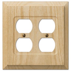 Amerelle Baker Double Duplex Unfinished Wood Wallplate