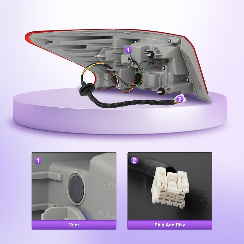 Bincmay Outer Tail Lights Assembly Compatible With 2016-2019 Nissan Sentra