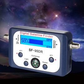 Satellite Antenna Adjuster, Digital Satellite Finder Satellite Signal Meter Mini Digital Satellite Signal Finder Meter with LCD Display Digital Sapphire with Compass