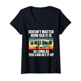 Womens Best Pop Up Camper Art for Men Women Pop Up Trailer Camping V-Neck T-Shirt