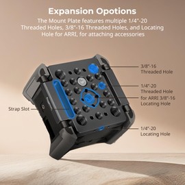 SMALLRIG Mount Plate for Zoom F3 Recorde with 1/4"-20, 3/8"-16 Thread Holes, Positioning Hole for ARRI, with Velcro Fasteners, Storage Bag, for Attaching Microphone Mounts - MD4883