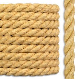 Sisal Rope | 100% Natural Fiber | 3 Stand Twisted | Cat Scratch Post | Bird Rope | 3/4 inch x 75 feet