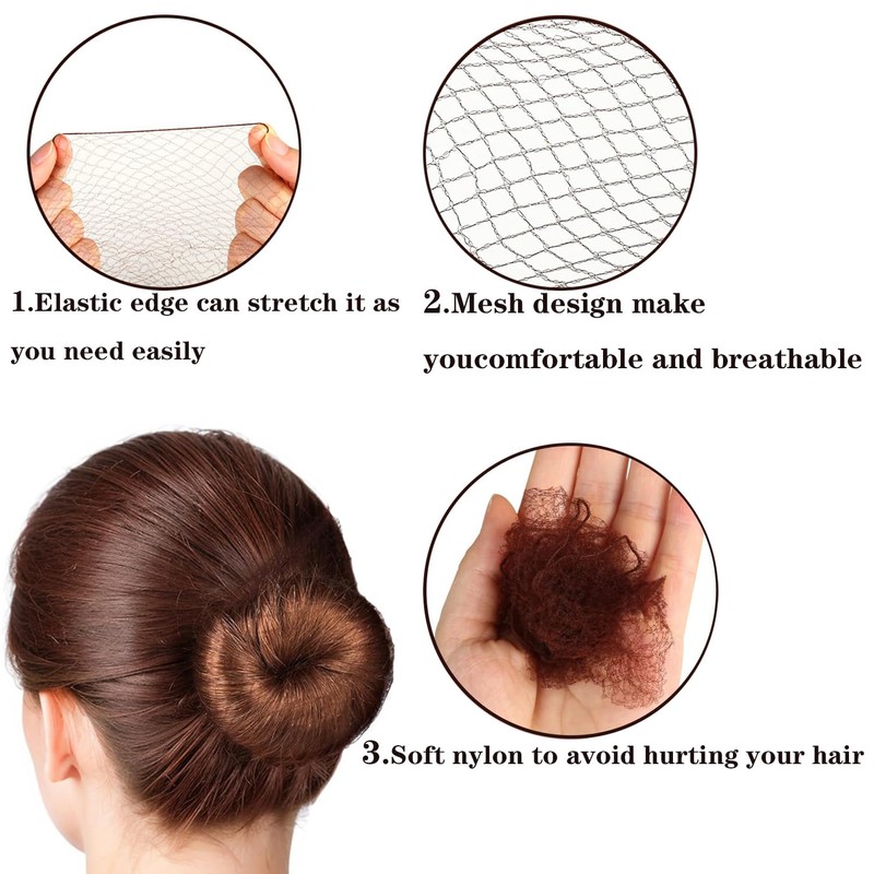 Bun Nets,20pcs Invisible Hair Nets Hair Nets for Buns Bun