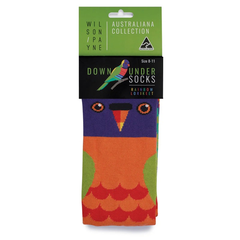 Wilson Payne Down Under Socks - Rainbow Lorikeet, 8-11