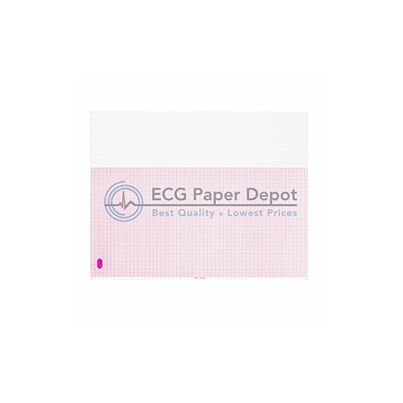 HP Compatible M3707A Generic ECG Paper 16 Pack, Z-Fold, Red