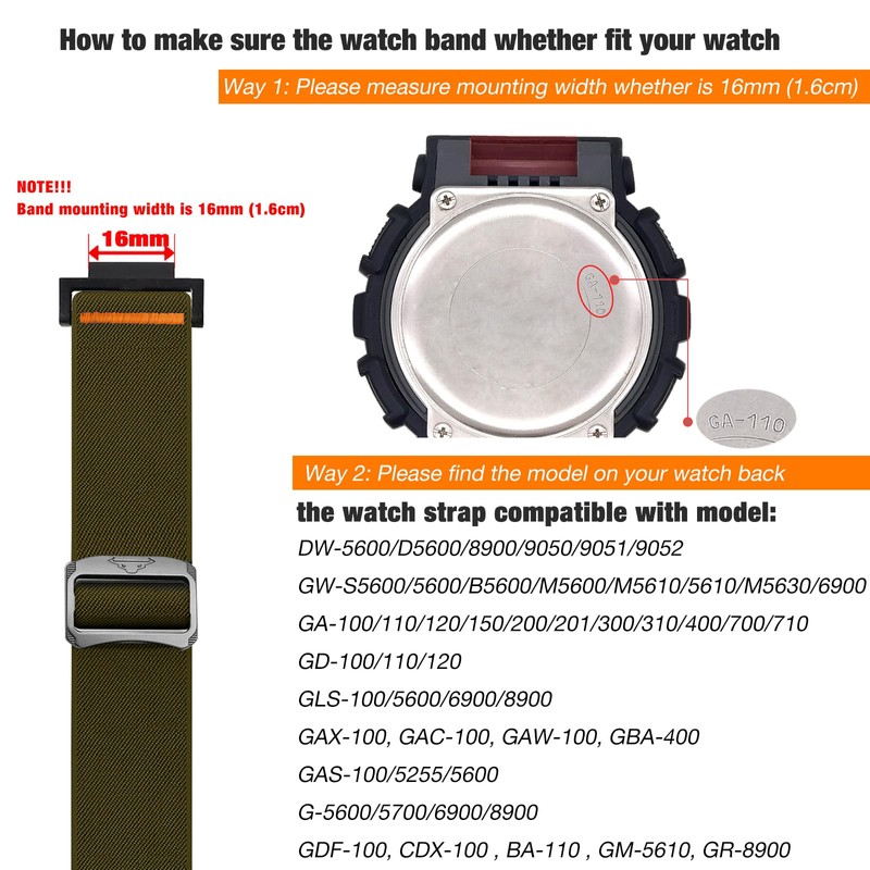 Abanen Soft Stretchy Loop Durable Elastic Nylon Adjustable Braided Watch