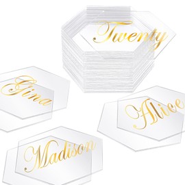 80 Pcs Clear Acrylic Place Cards Hexagon Blank Plates Acrylic Hexagon Tiles Blank Acrylic Name Plate Acrylic Seating Chart Escort Cards Plastic Card Sign for Wedding DIY Table Setting Dinner Party