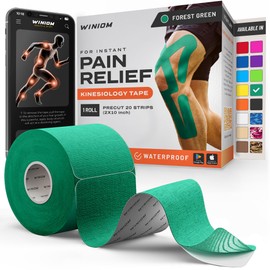 Kinesiology Tape-Incredible Support for Athletic Sports and Recovery + Free Taping Guide - Pre-Cut 2 inch 16.4 feet (Forest Green + Free Taping Guide, 1 Pack)