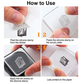 ACRNIGHEET Vintage Books Clear Stamps Retro Book Clear Rubber Stamps Open Book and Flower Acrylic Clear Stamps for Card Making Photo Album Decor Paper Craft Book Collection Transparent Silicone Stamps