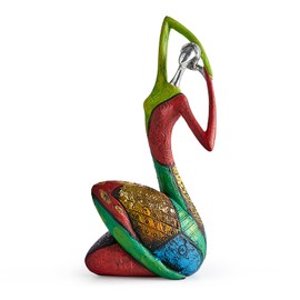 FJ Art Female Sculpture Figures, Colourful Woman Statue for Home Decoration, Modern Sculpture Decorations for Living Room Shelf Office Cabinet Accents (Colourful Female Figure - A)