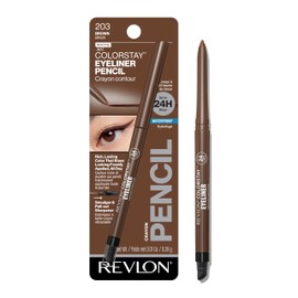 REVLON Revlon ColorStay Pencil Waterproof Eyeliner, Smudge-Proof, Eye Makeup with Built-In Sharpener, Packaging May Vary, 203 Brown, 0.01 Oz