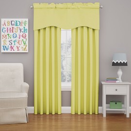 Eclipse Kendall Blackout Wave Curtain Valance, 18", Lemon