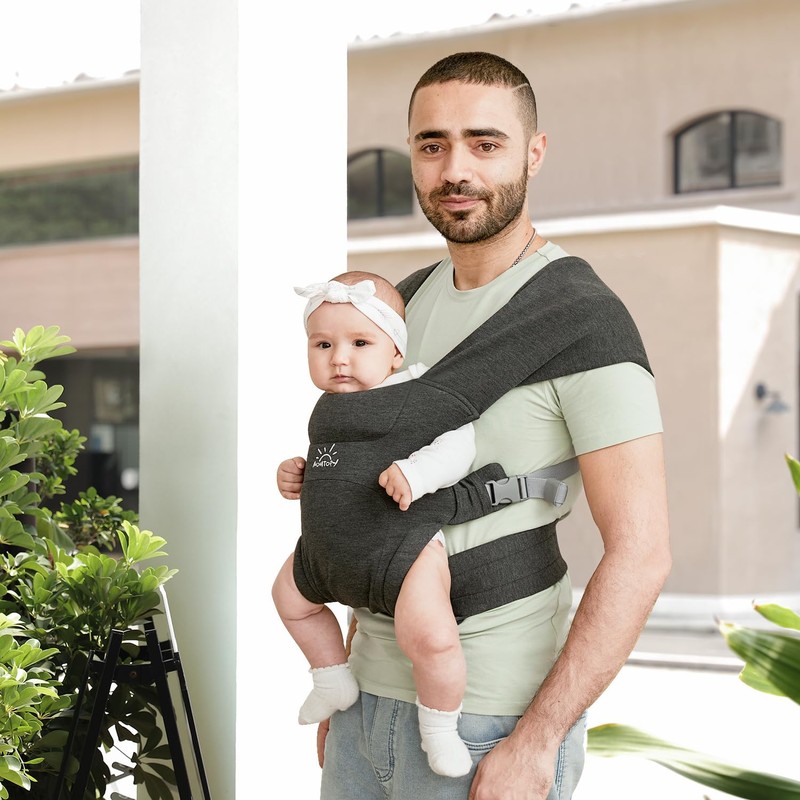 MOMTORY Baby Carrier, Newborn Carrier, Cozy Baby Wrap Carrier, with
