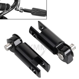 Unbranded Black Motorcycle Male Mount Foot Peg Extensions Bracket For Harley Touring Dyna