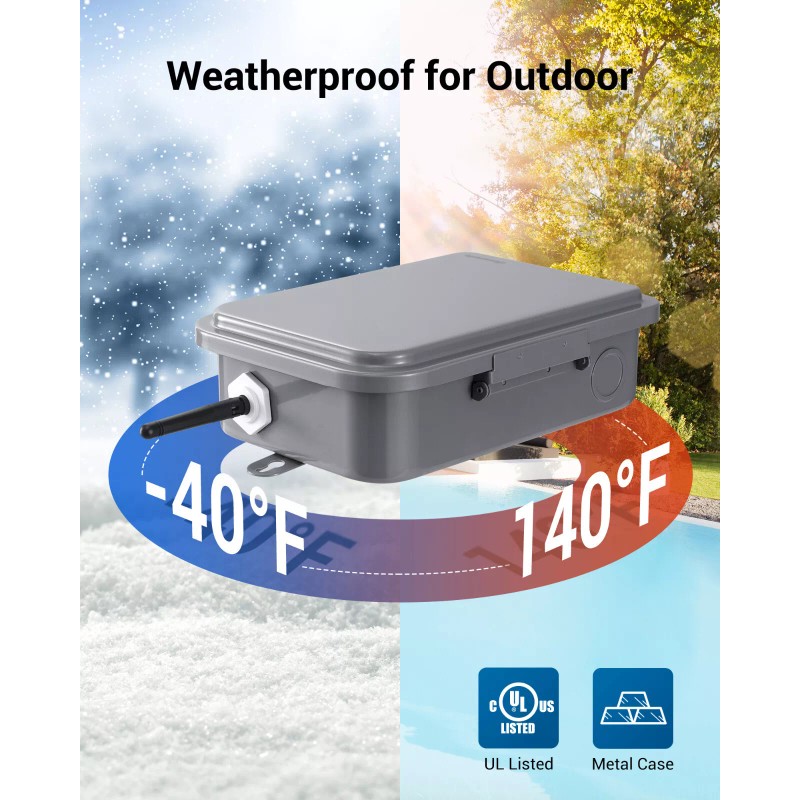 DEWENWILS Smart Pool Pump Timer Outdoor Heavy Duty WiFi Programmable