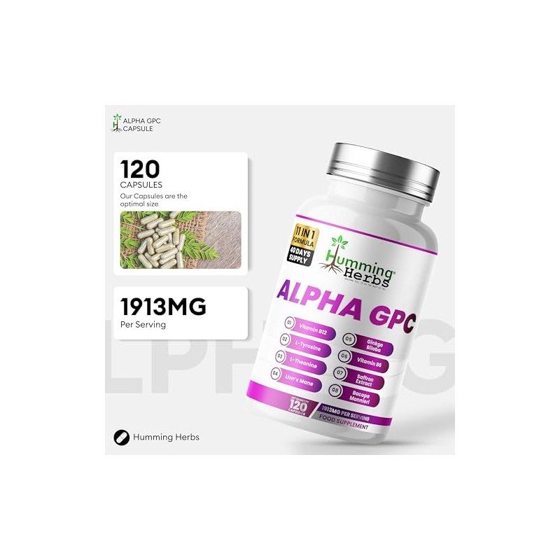 Humming Herbs Alpha GPC Complex 11-in-1 – Alpha-GPC, Lion’s Mane,