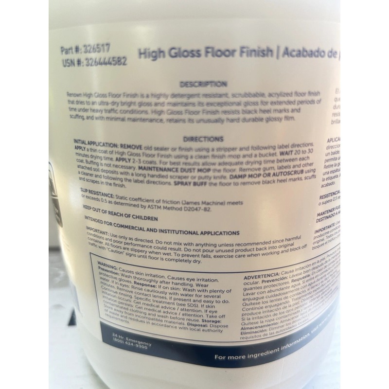Renown High Gloss Floor Cleaner. One Gallon Jug
