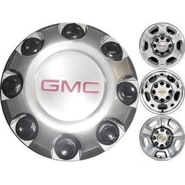 16 & 17 Inch OEM Chevy HD 8 Lug Silver Machined Dull Finish SRW Center Cap Hubcap Wheel Cover 1999-2013 5298 9596342 or 9595479 Sierra Yukon XL 2500 3500 Pickup Truck Suv 8 1/8"
