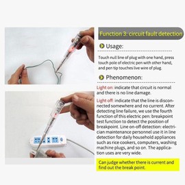 Responsive Electrical Tester Pen, 70-250V Portable Waterproof Electrical Tester Pen with LED Color Light, Non-Contact AC Voltage Tester Pen Voltage Testers,Capacitance and Resistance Meters,Testers