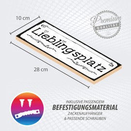 PICO signs High-Quality Wooden Decorative Sign Favourite Place 280 x 100 mm Rectangular | Favourite Place Home Living Room |