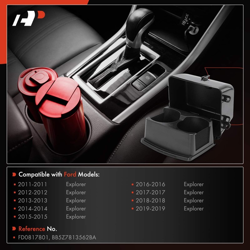 A-Premium Rear Seat Cup Holder Insert Center Console Compatible with