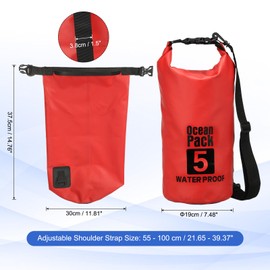 YELARXI Waterproof Dry Bag, 5L Fit for Women Men Water Proof Bags Lightweight Dry Storage Floating Backpack with Whistle for Travel Backpacking Boating Kayaking Camping (Red)