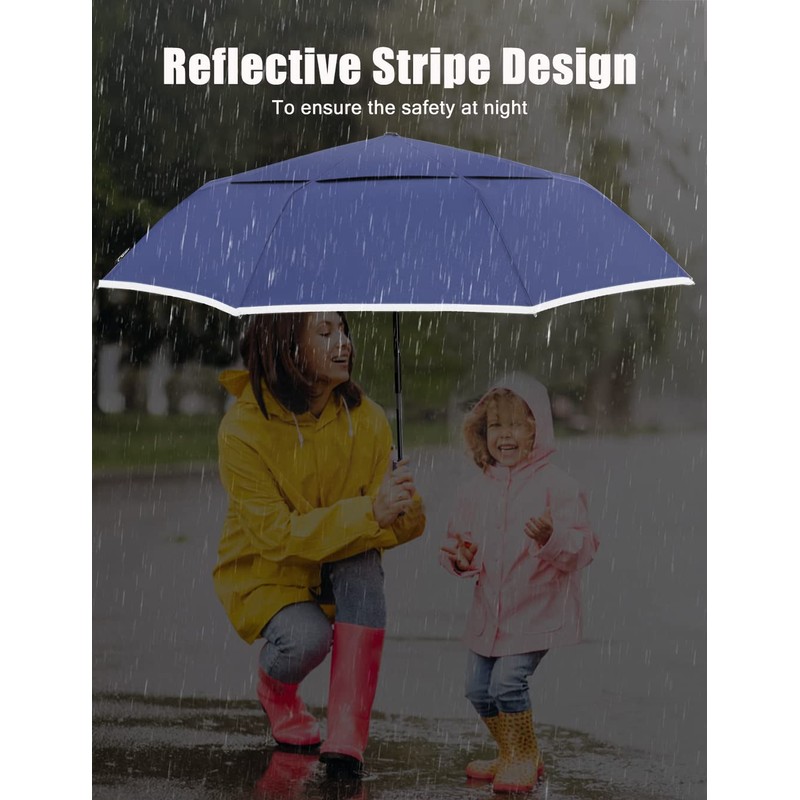 Cilnos Umbrella Windproof Strong, Folding Travel and Compact Umbrella with