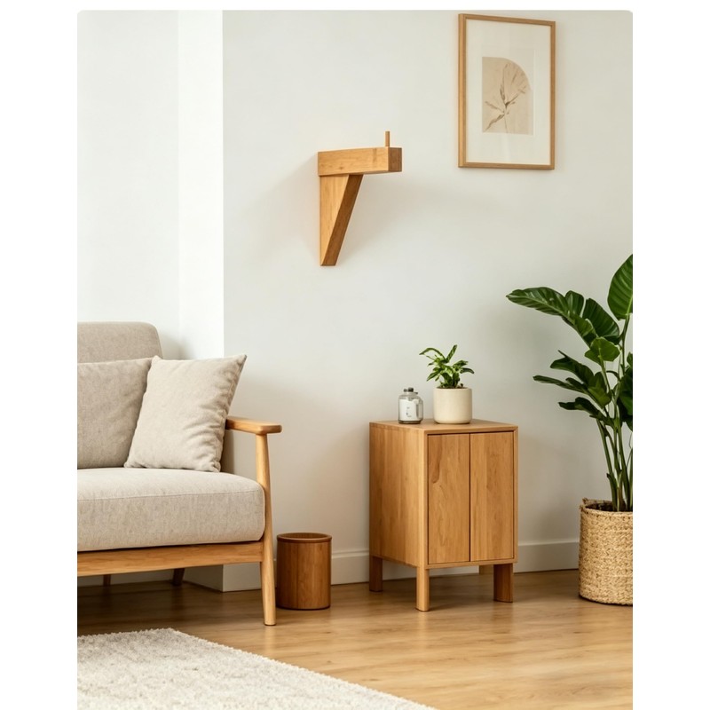 Wooden Wall Mount Bracket Hook, Multi Purpose Hanging Plant Pot