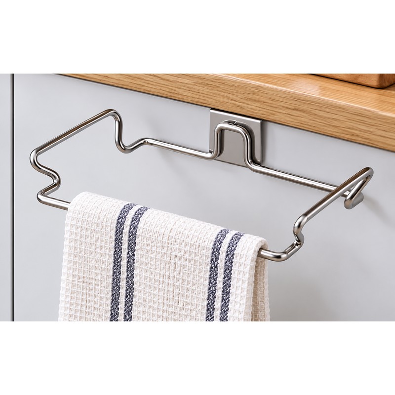 Stainless Steel Cabinet Door Trash Bag Holder for Kitchen –