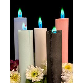 Aurora Pillar Candle - Color: Suede, Scent: Sparkling Negroni, Drip Catcher: Without
