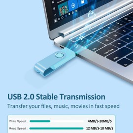 ABLAZE 4GB USB Flash Drive 5 Pack, USB 2.0 Thumb Drives with Lanyards Swivel USB Stick 4GB Memory Stick Pendrive Bulk Flash Drive Pack