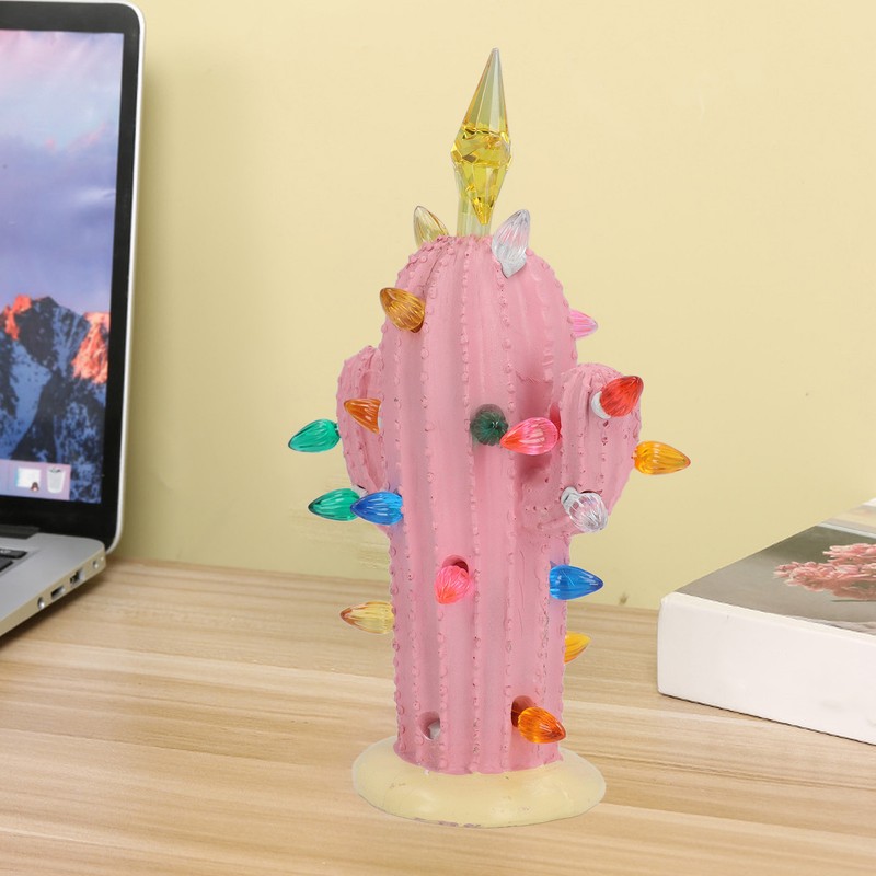 Cactus Figurine Resin Home Decor Plant Cactus Christmas Tree with