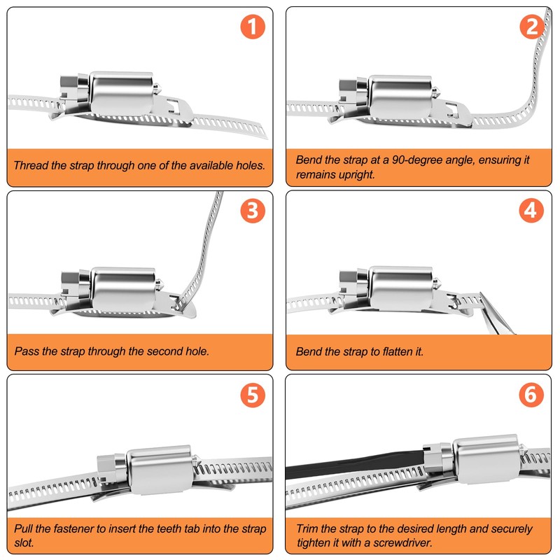 GASHER 32FT 304 Stainless Steel Hose Clamps DIY Kit, Clamps