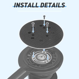 Pukamam 2 Pcs 5 Inch Sander Replacement Pads 8 Hole Hook and Loop mit 3 Screw Hole for Random Orbital Sander