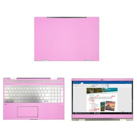 Decalrus - Protective Decal for HP Envy X360 15M-CN0011DX (15.6" Screen) Laptop Pink Carbon Fiber Skin case Cover wrap CFhpEnvyX360_15mPink