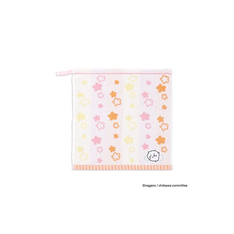 Chiikawa 41-1101070 Popstar Wash Towel, Orange, Pile, Cute, Approx. 13.4