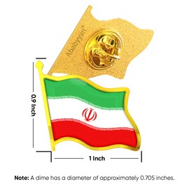 Iran Flag Lapel Pin - Enamel Metal National Badge | World Travel Souvenir Gifts for Men & Women | Country Flag Patriotic Brooch Bulk Pack of Pins for Hat, Tie, Clothes, Backpack (1pc)