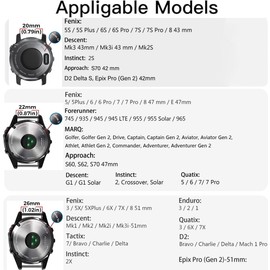 Compatible with Garmin Fenix 8 bands, Lamshaw Rugged Nylon Sports Strap with Woven Loop Design QuickFit Watch Bands Compatible with Fenix 8 43mm, 47mm, 51mm, Fenix 8 Series, Fenix 7 Series, Fenix 6 Series, Fenix 5 Series Smartwatch (26mm QuickFit, Black)