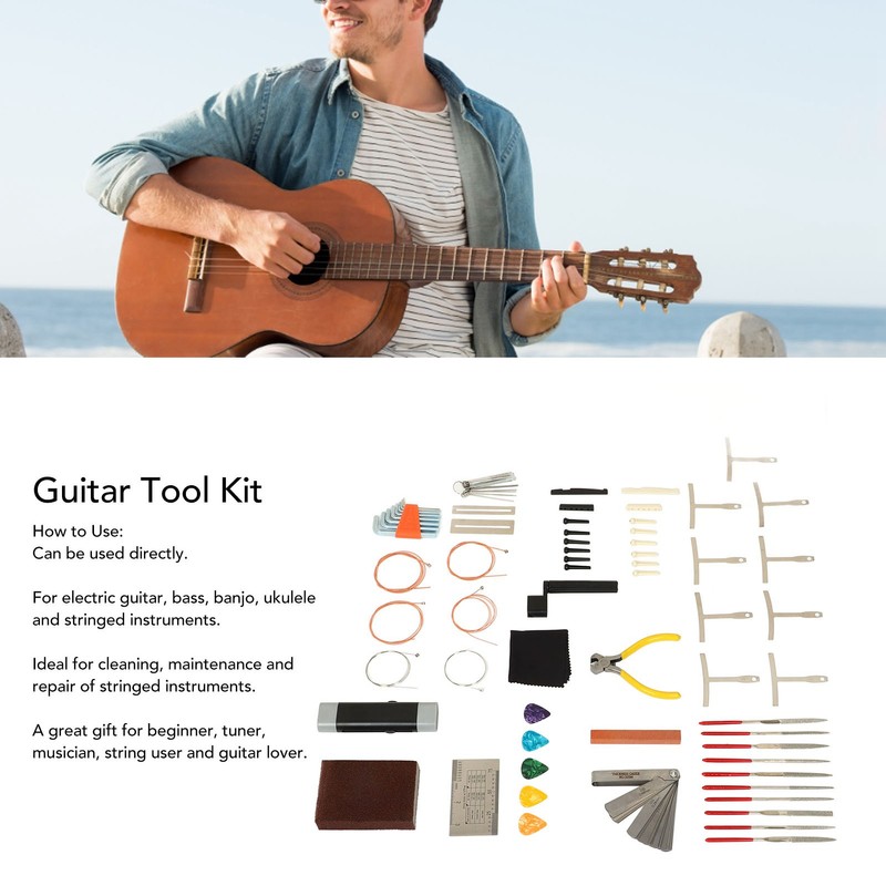 Guitar Tool Kit Bridge Pin Saddle Nut File Radius Ruler