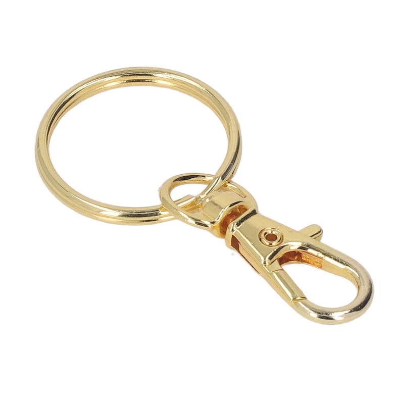 100PCS Gold Lobster Claw Clasp with Key Rings Rustproof Metal